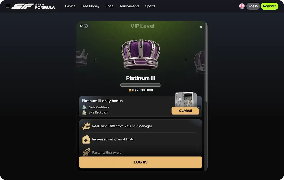 spinformula casino vip